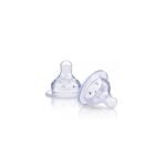 NUBY TÉTINES EN SILICONE VARIO-FLO A COL STANDARD ANTI-COLIQUE POUR LIQUIDE EPAIS +0MOIS B2 REF 20-ID00921