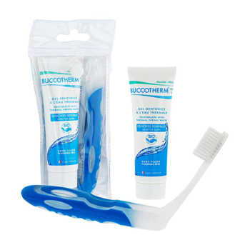 BUCCOTHERM KIT VOYAGE ECOCEPT 25ML DENTIFRICE + BROSSE A DENTS + TROUSSE TRANSPARENTE OFFERTE