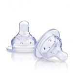 NUBY TETINES SILICONE POUR BIBERONS APPRENTISSAGE A COL LARGE ANTI-COLIQUE +0-12MOIS B2 REF 20-ID0906