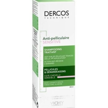 Vichy Dercos Shampooing traitant Antipelliculaire Sensitive – Sans sulfate – 200 ml
